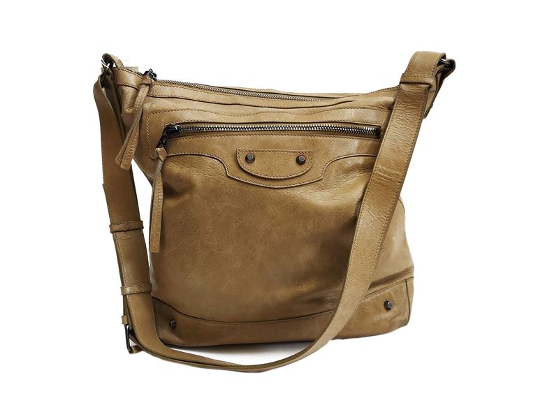 Balenciaga - Borsa Courier in pelle beige