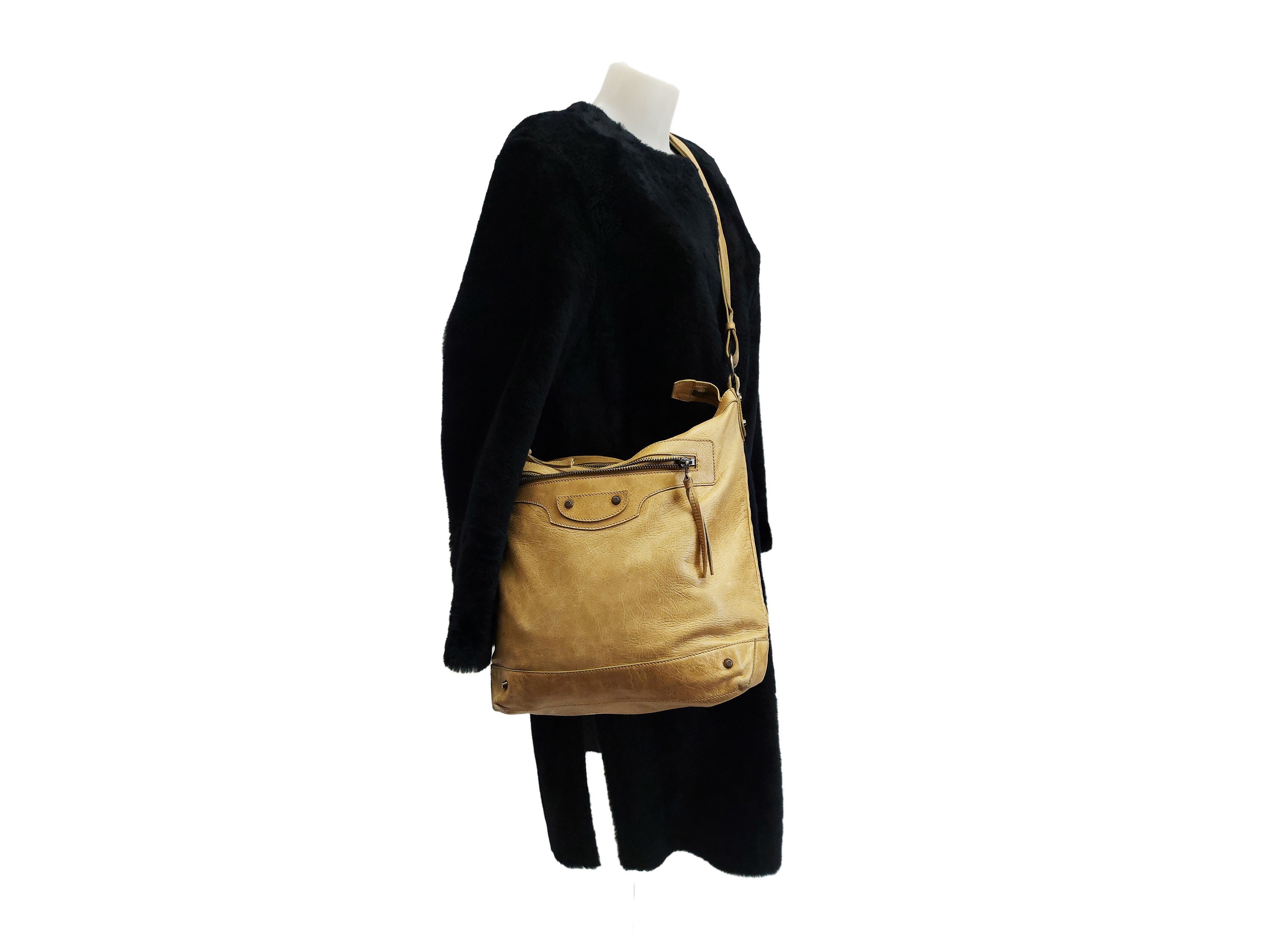 Balenciaga - Borsa Courier in pelle beige
