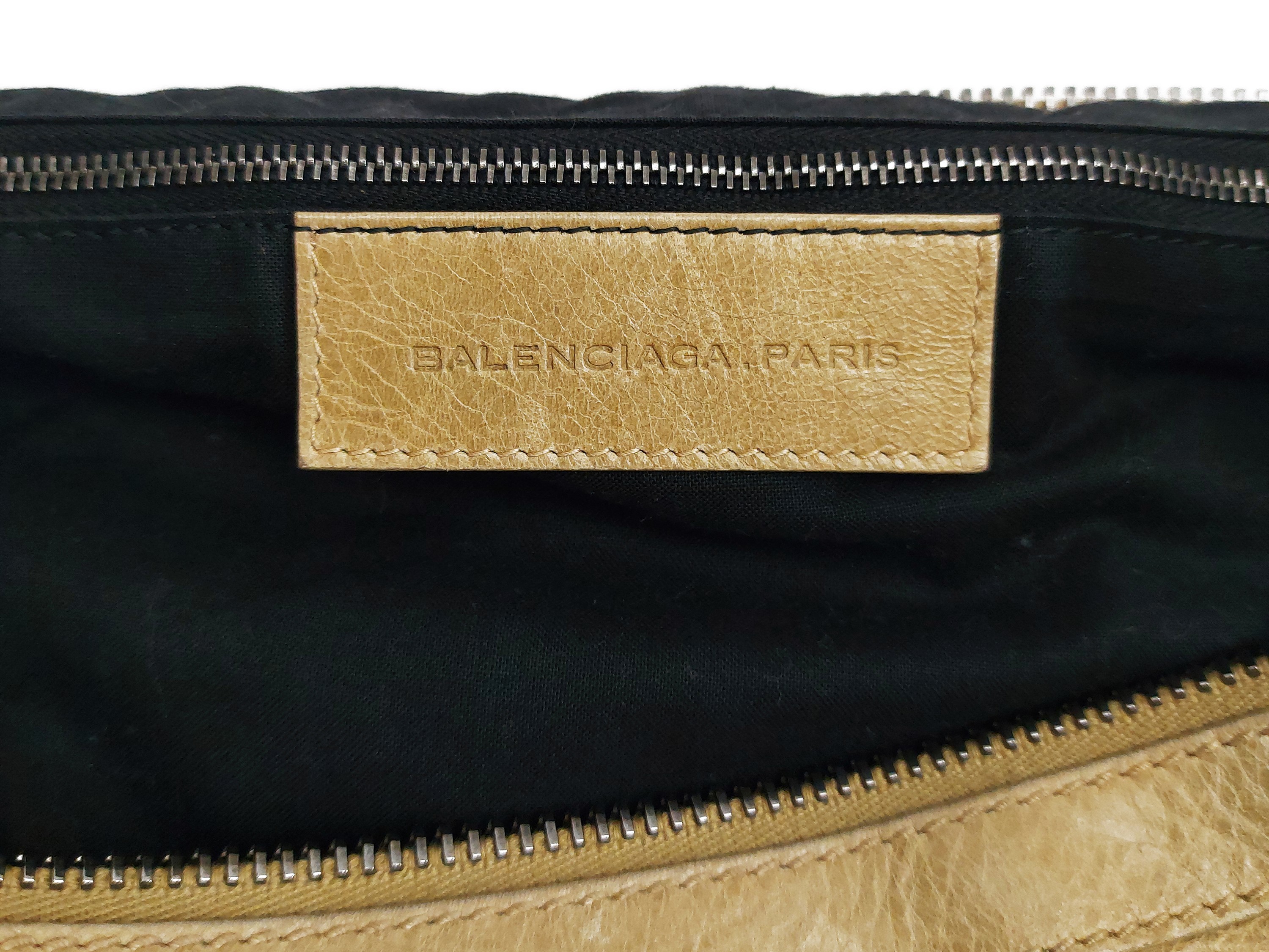 Balenciaga - Borsa Courier in pelle beige