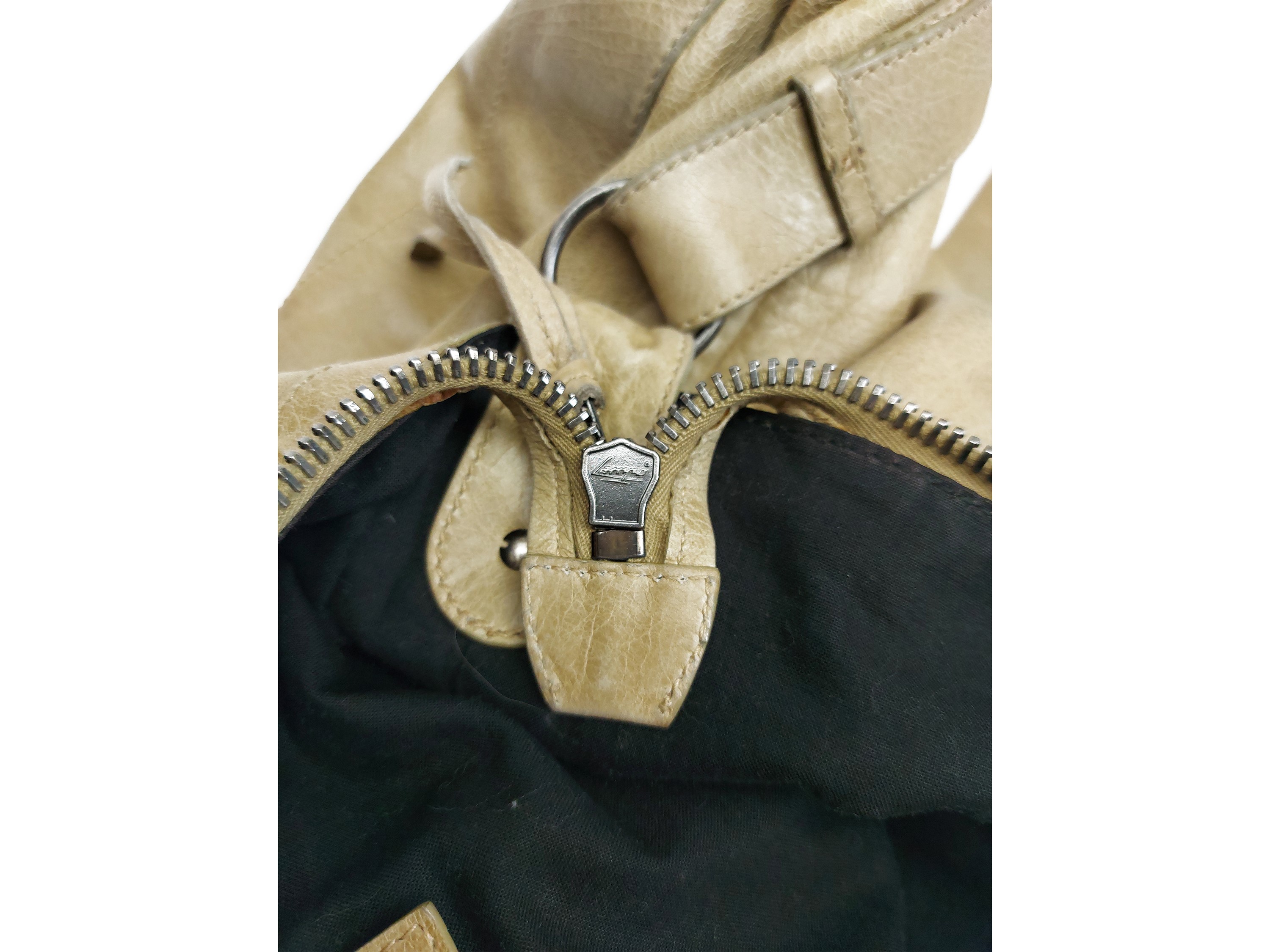 Balenciaga - Borsa Courier in pelle beige