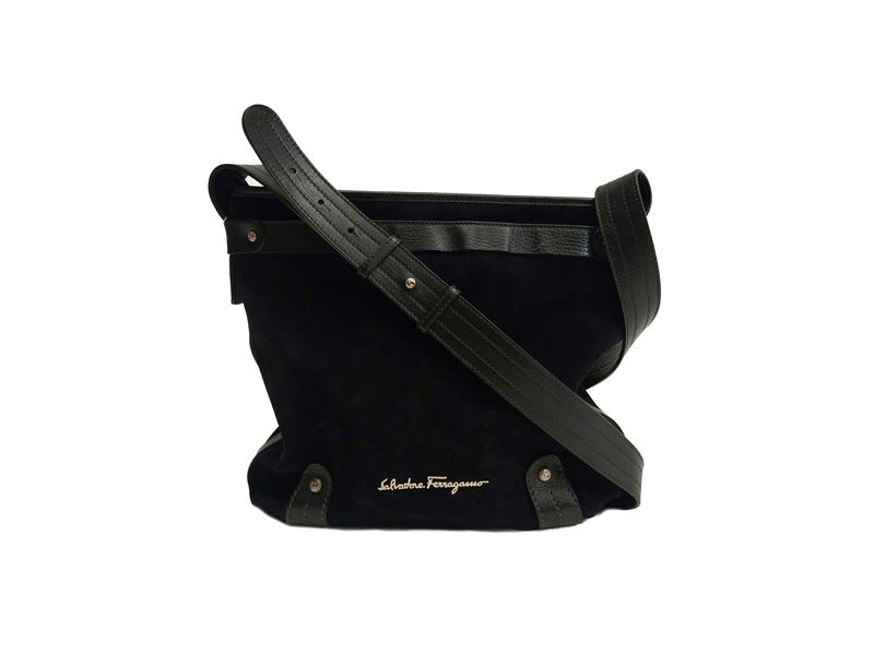 Salvatore Ferragamo - Secchiello in suede nero