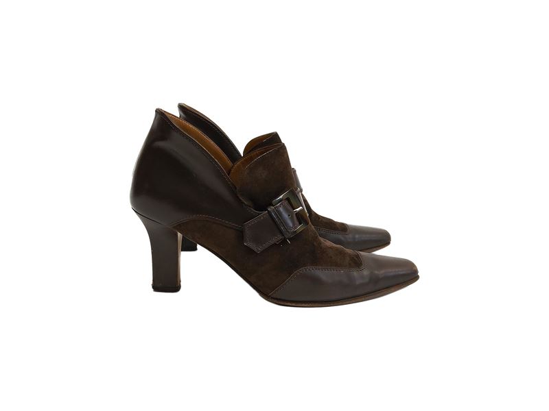 Salvatore Ferragamo - Mocassino in suede e pelle marrone