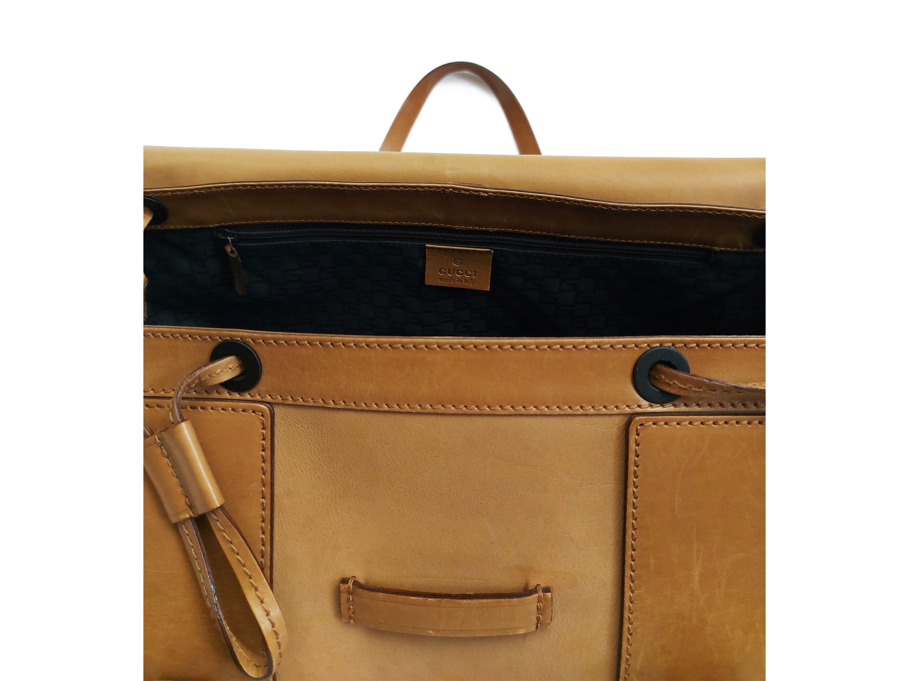 Gucci - Borsa a spalla in pelle color cammello