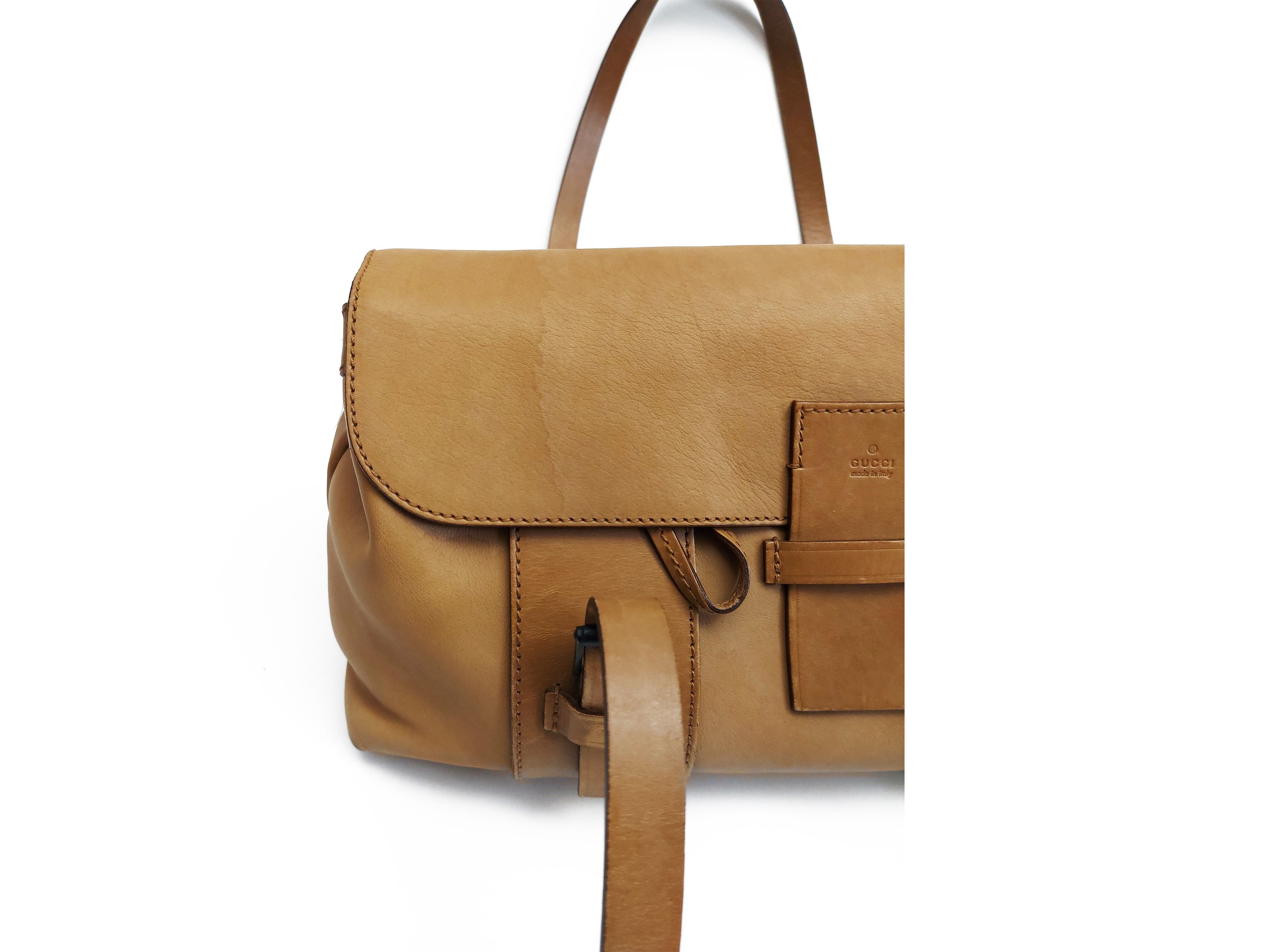 Gucci - Borsa a spalla in pelle color cammello