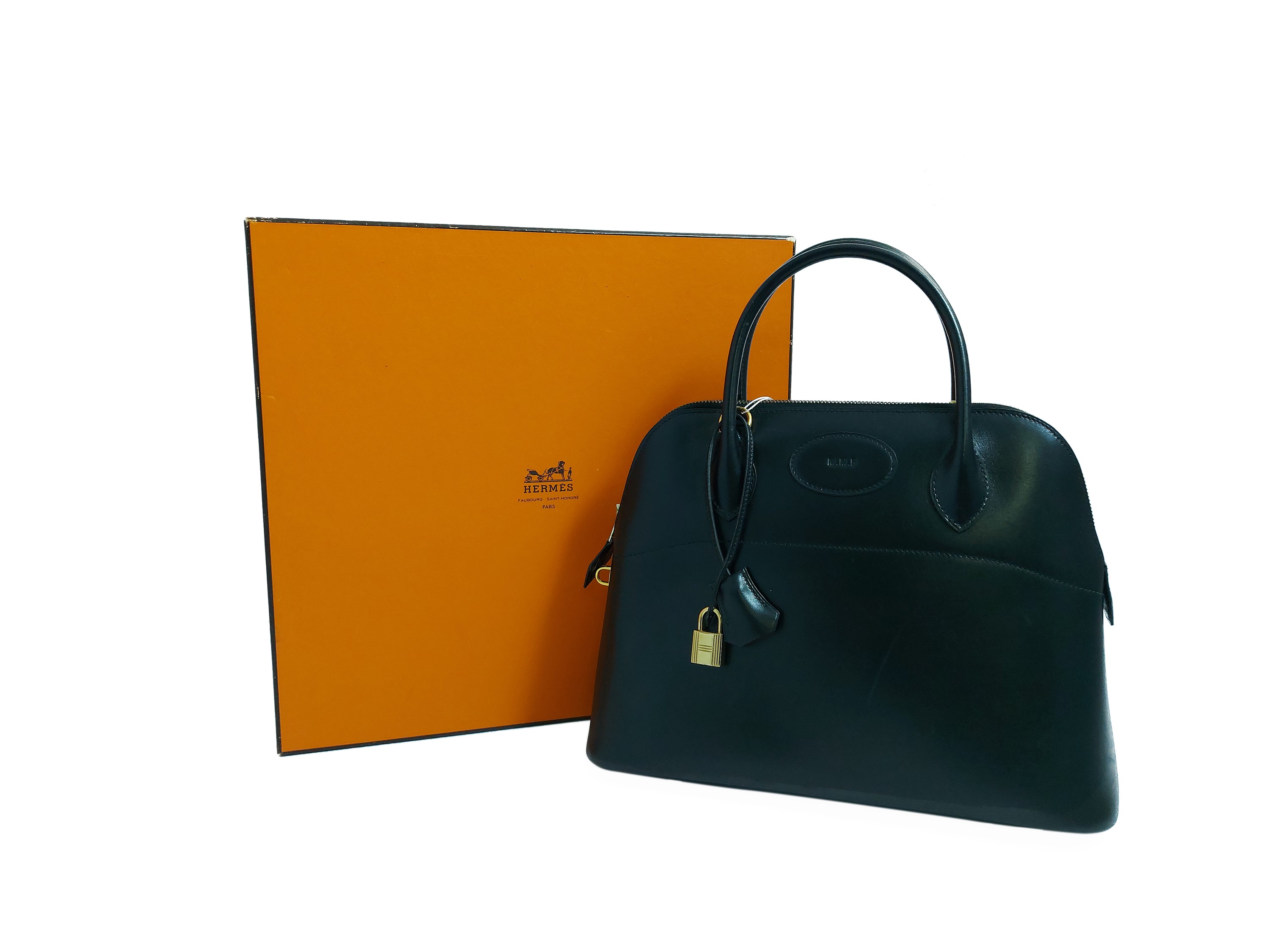 Hermès - Borsa Bolide 31 in pelle nera spazzolata