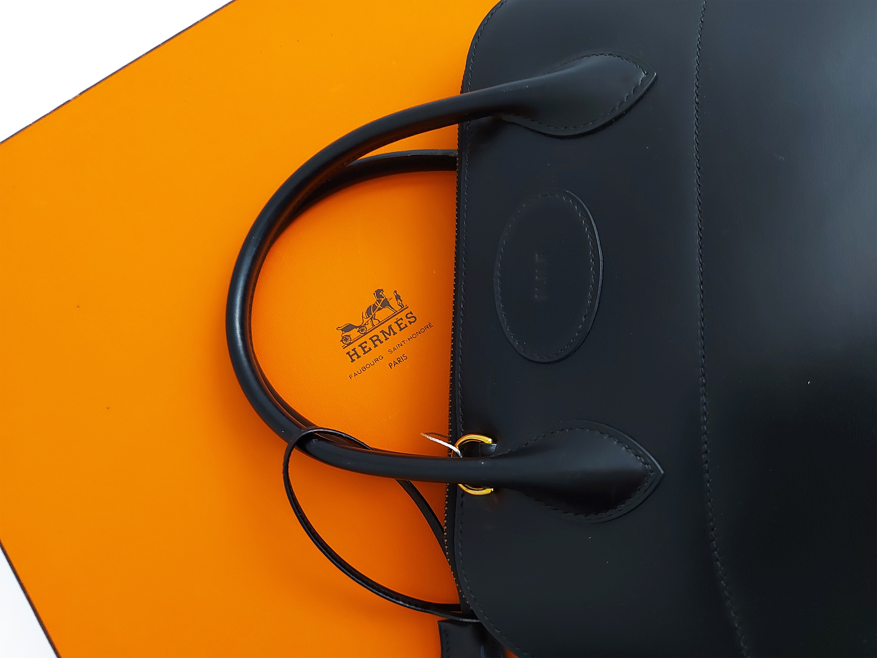 Hermès - Borsa Bolide 31 in pelle nera spazzolata