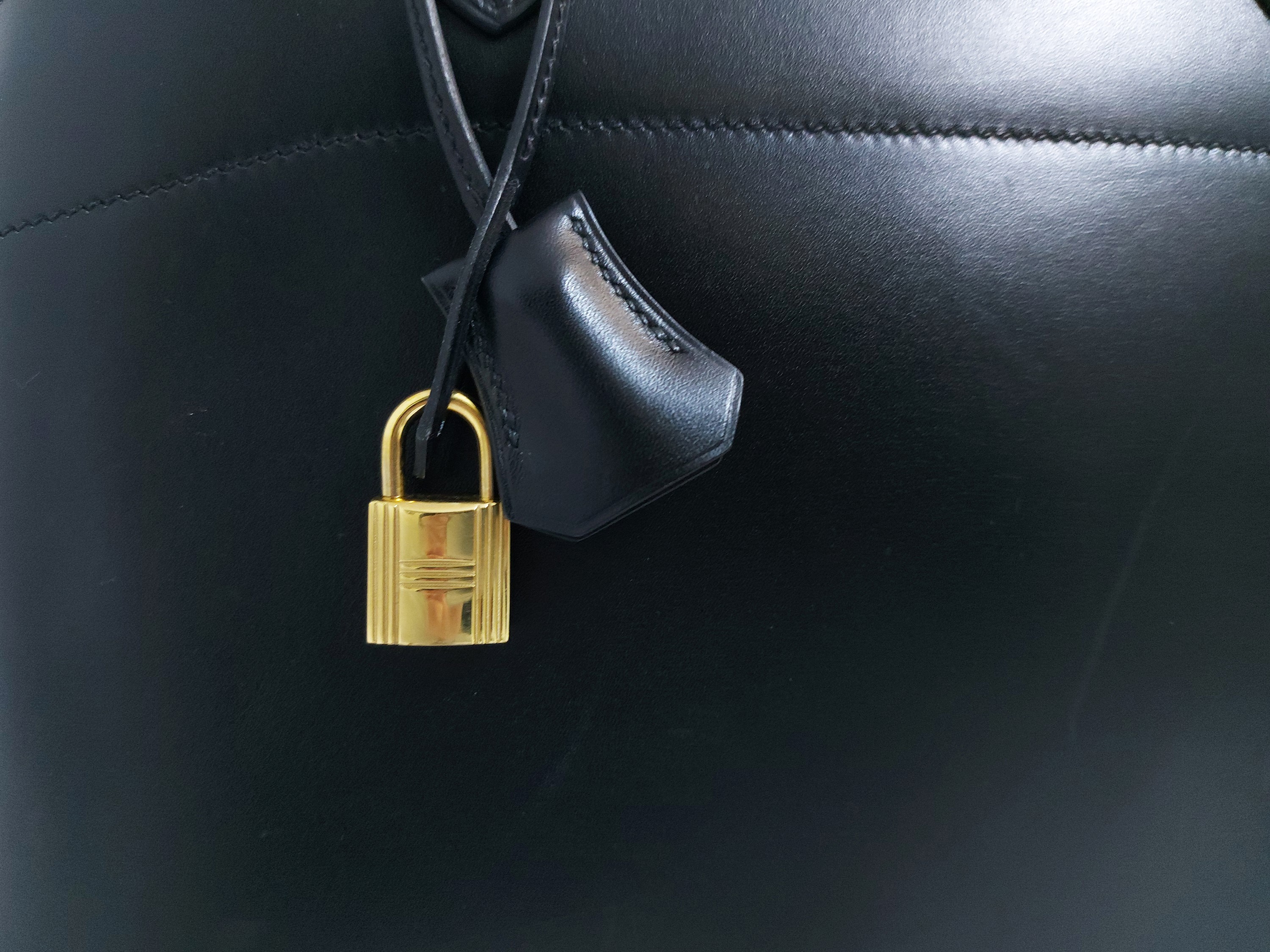 Hermès - Borsa Bolide 31 in pelle nera spazzolata