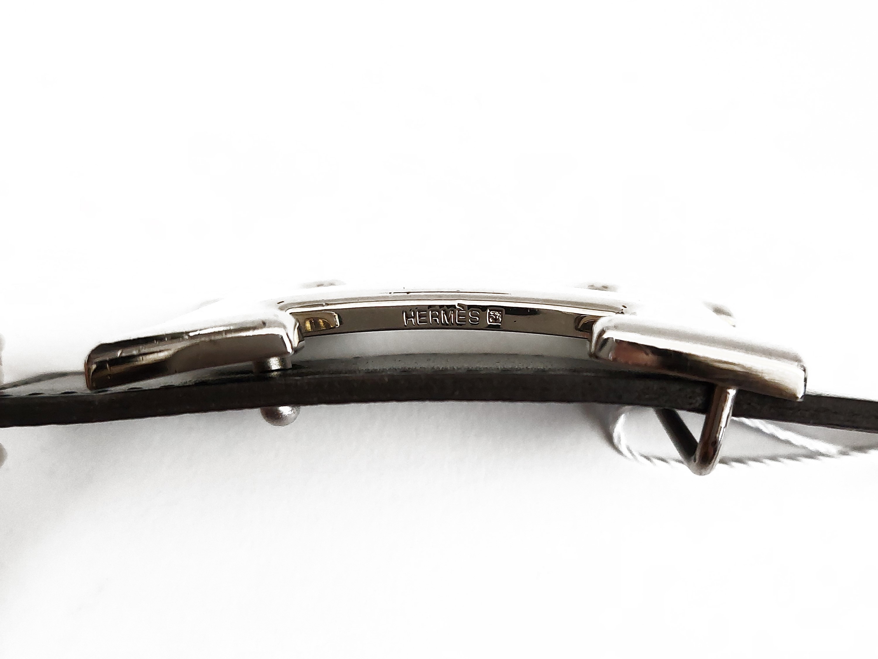 Hermès - Cintura in vitello reversibile noir/chocolat