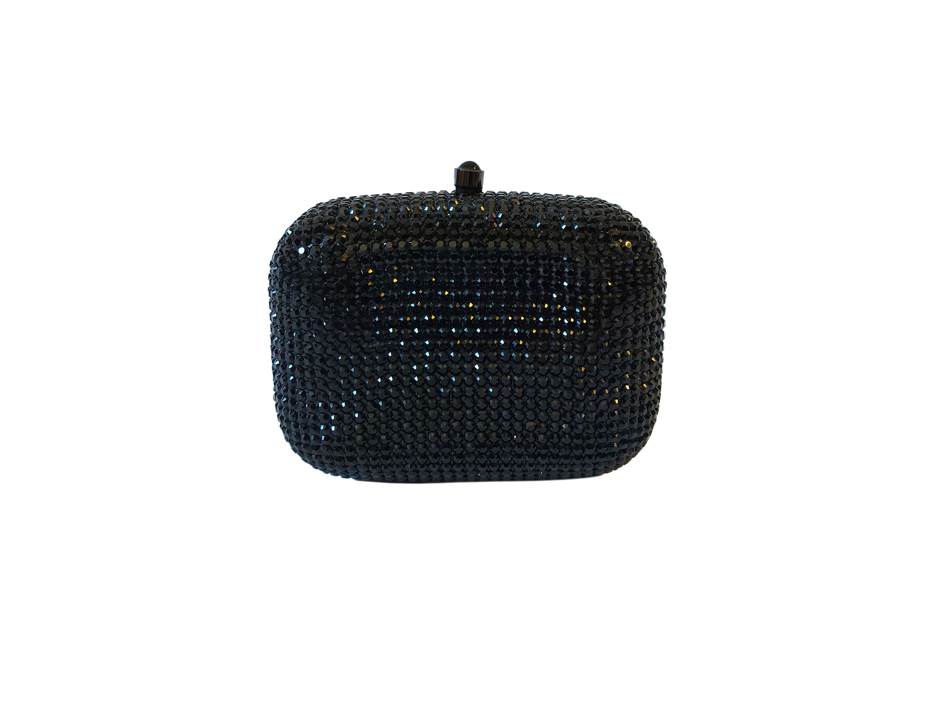 Clutch in strass neri