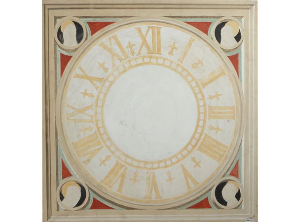 Copista della fine del XX secolo - Clock dial inspired by the fresco of the Florence Cathedral created by Paolo Uccello