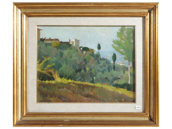Desiderio Tanfani : Veduta collinare di Firenze  - Asta Asta di Natale - Maison Bibelot - Casa d'Aste Firenze - Milano