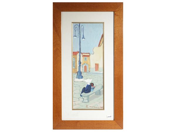 Rodolfo Marma : Angolo di Santo Sprito 1980  - Asta Arte Moderna e Contemporanea - Maison Bibelot - Casa d'Aste Firenze - Milano