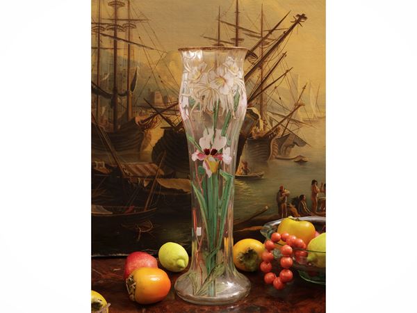 Vaso Legras con decoro floreale