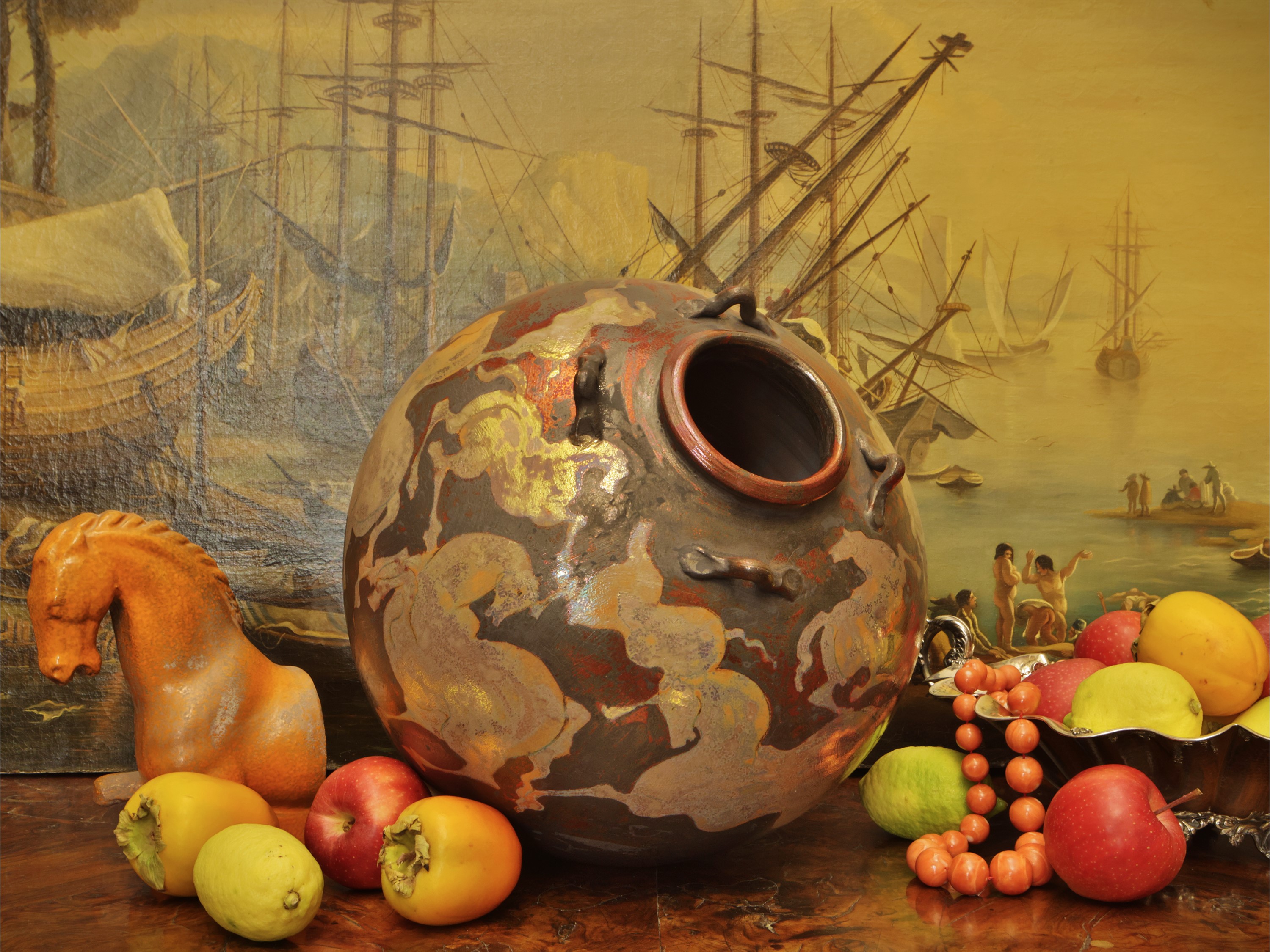 Paolo Staccioli - Grande Vaso Globulare in Ceramica a Lustro 1995