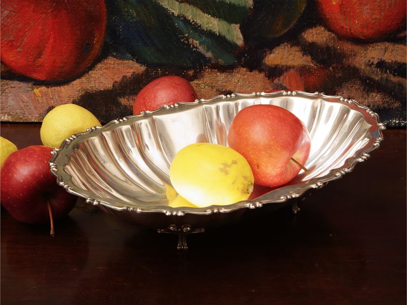 Cestino centrotavola in argento