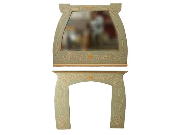 Liberty style lacquered wood fireplace