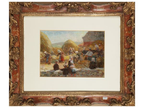 Jean Michel Claveau : Wheat harvest  ((19th/20th century))  - Auction Modern and Contemporary Art - Maison Bibelot - Casa d'Aste Firenze - Milano