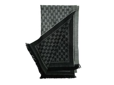 Gucci - Sciarpa in Lana Grigia e Nera