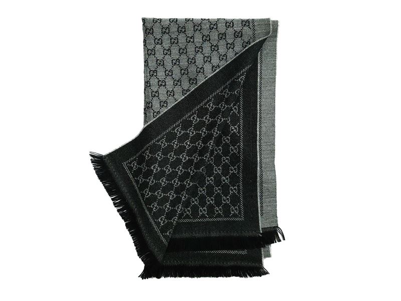 Gucci - Sciarpa in Lana Grigia e Nera