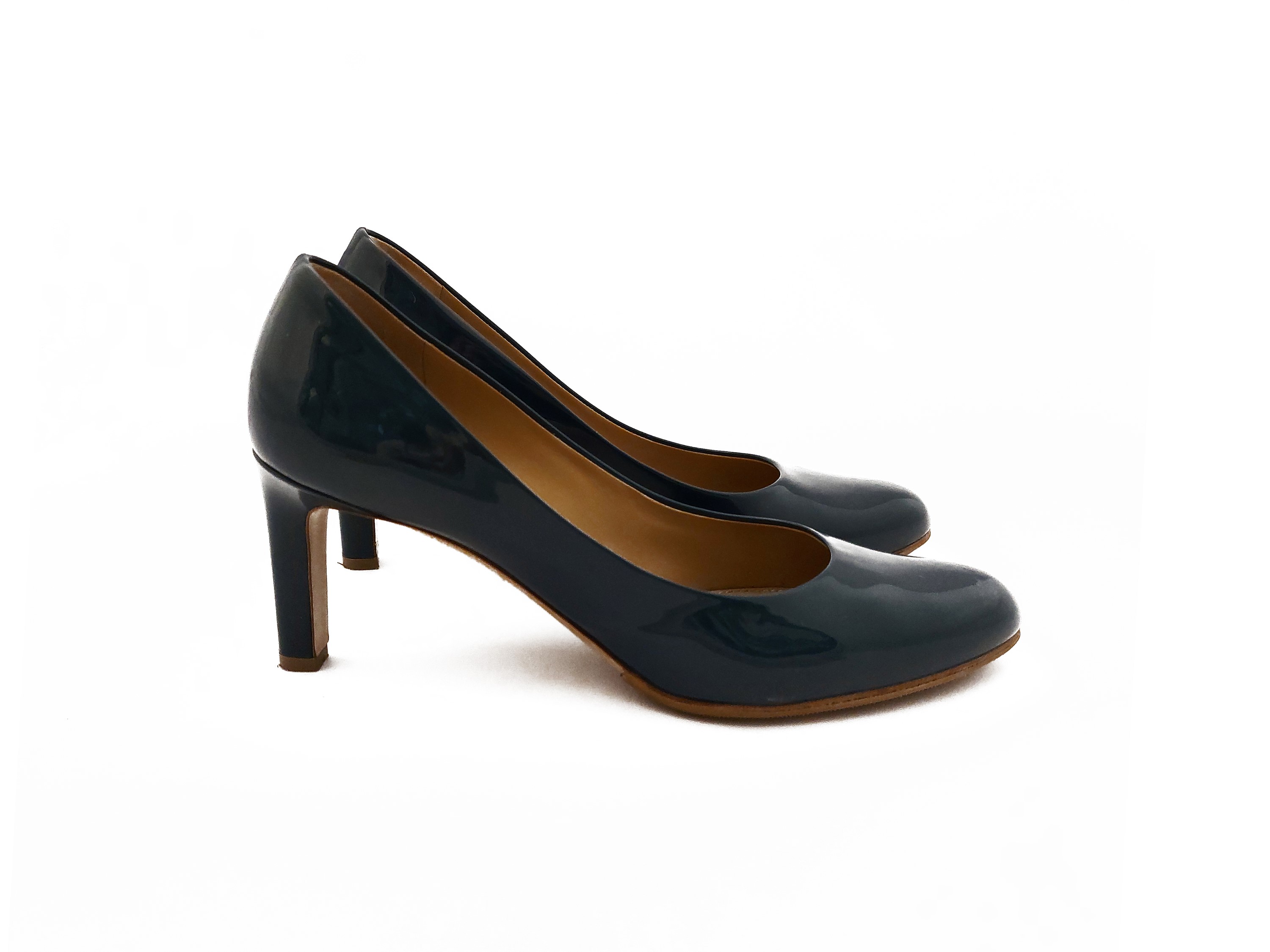 Salvatore Ferragamo - Décolleté in vernice color ottanio