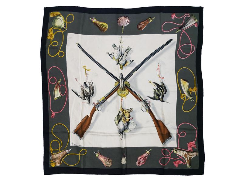 Hermès - Foulard in seta "Les fusils"