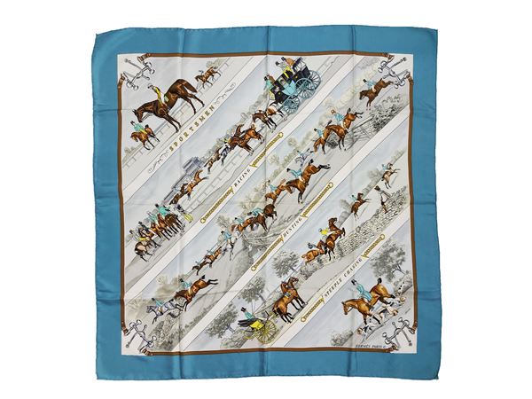 Hermès - Foulard in seta "Sportsmen"