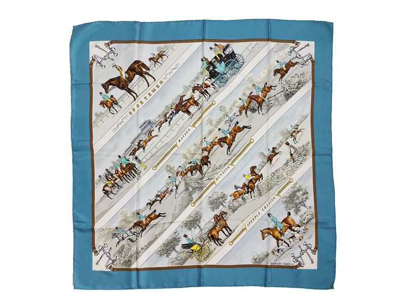Hermès - Foulard in seta "Sportsmen"