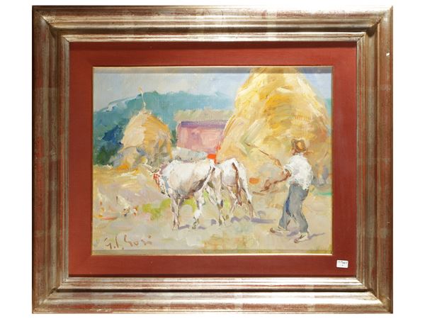 Gino Paolo Gori : On the farmyard  - Auction The art of furnishing: auction opportunities - Maison Bibelot - Casa d'Aste Firenze - Milano