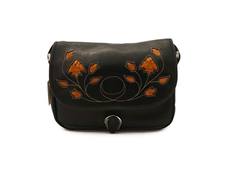 Gucci - Borsa a tracolla in pelle nera