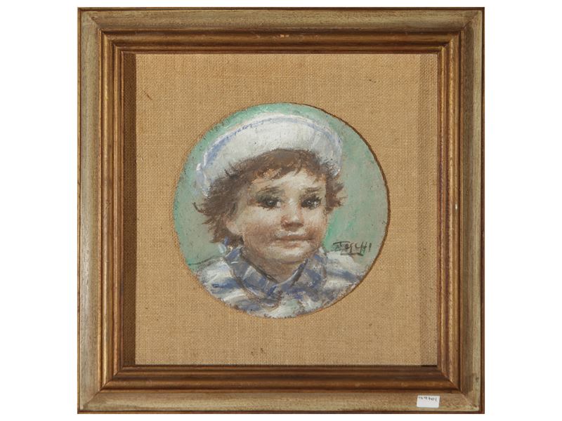 Ermanno Toschi - Marinaretto, affresco su faesite, diam. cm 21