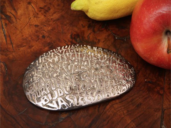 Paperweight in silver metal, Christofle 1983