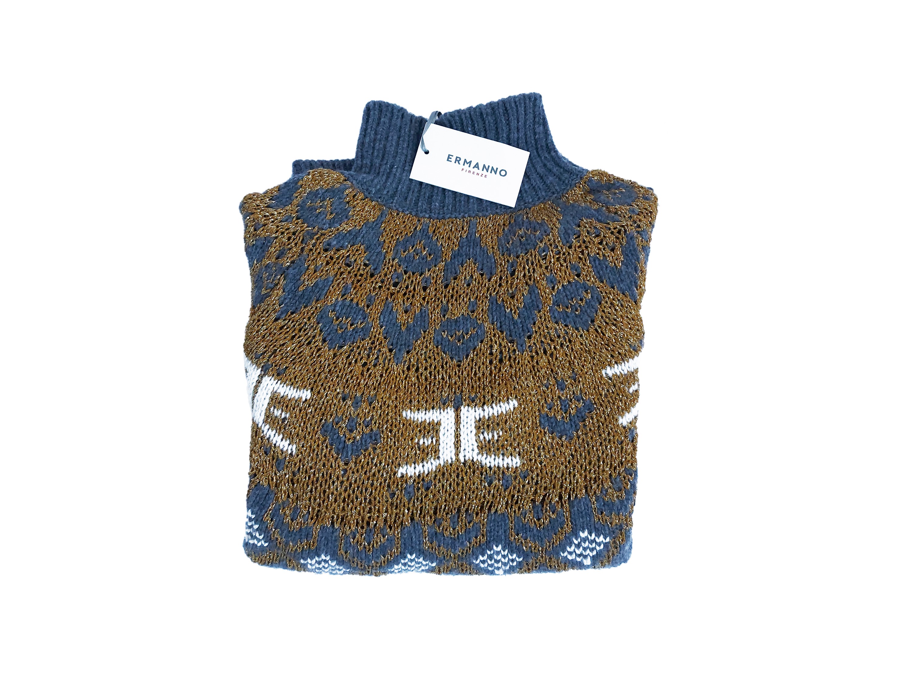 Ermanno Firenze - Maglia in Lana Grigia a Collo Alto