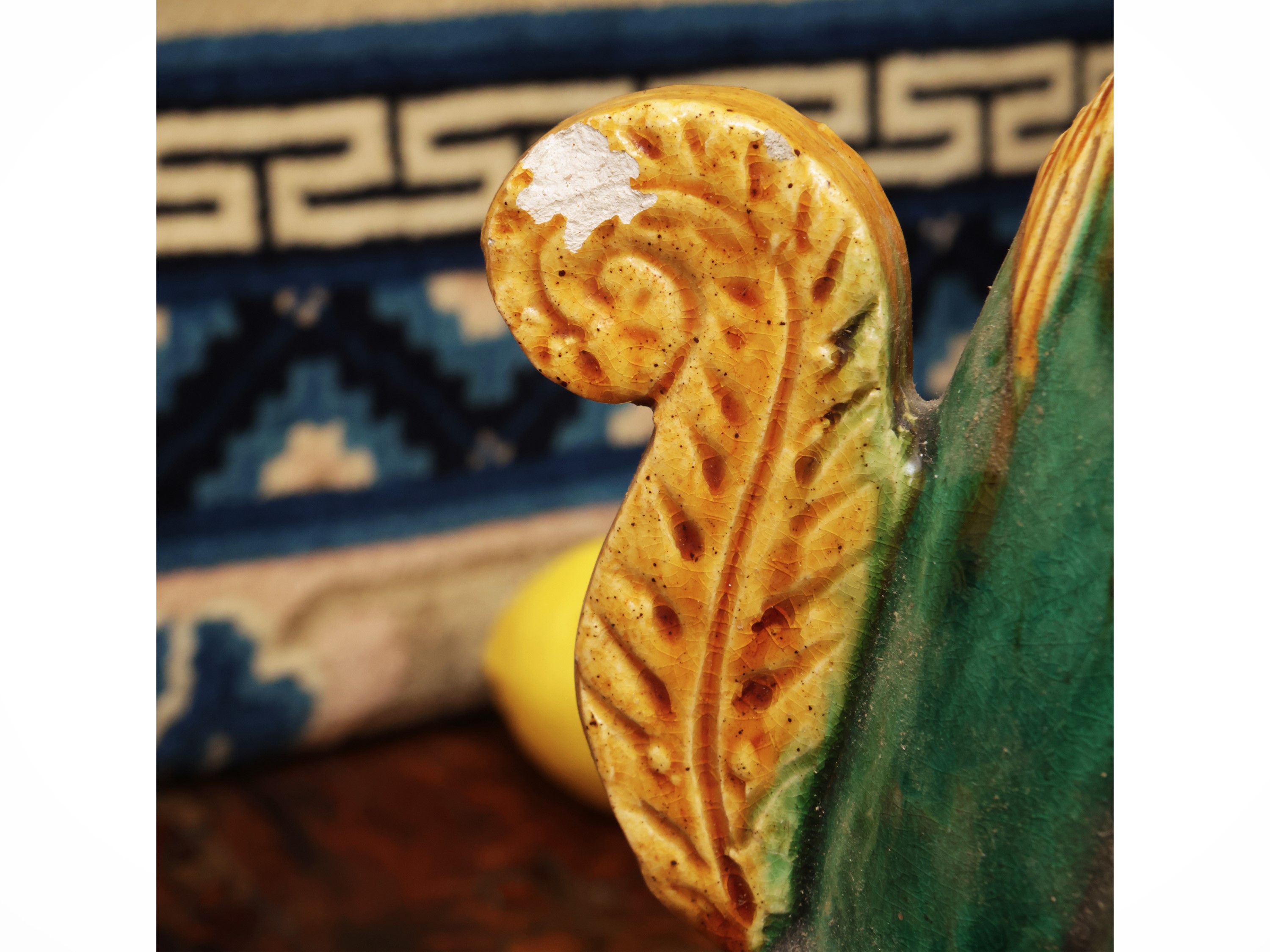 Cane di Pho, porcellana Sancai, Cina, XX secolo