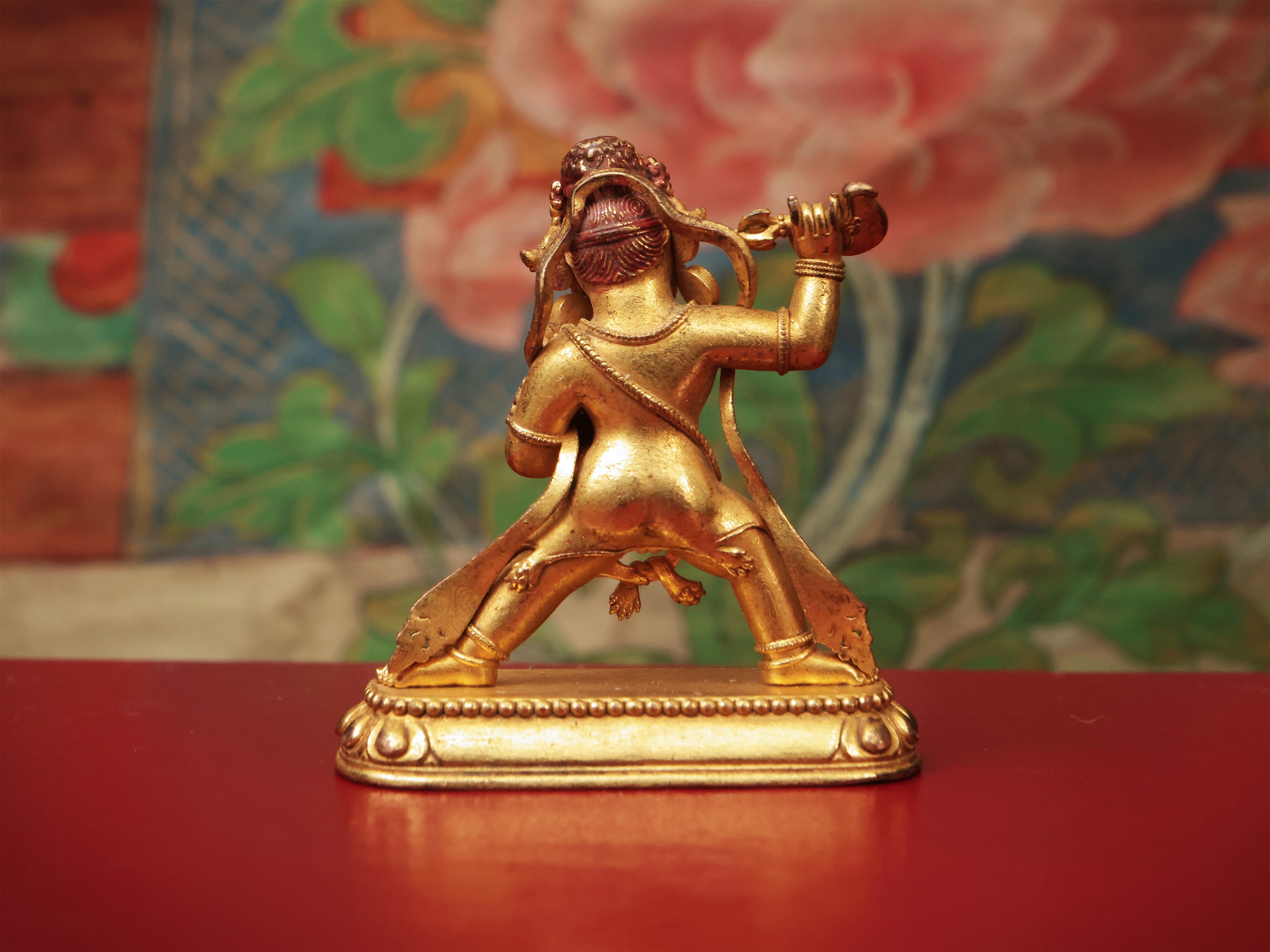 Figura votiva di divinità irata in bronzo dorato, area himalayana, sec. XIX–XX