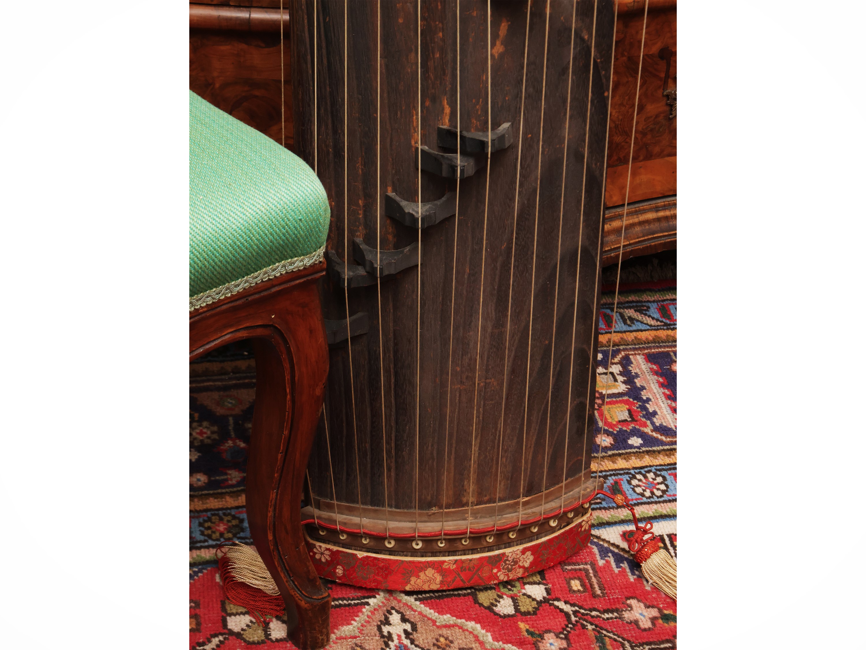 Koto, Strumento musicale giapponese in legno con 13 corde, periodo Meiji (1868–1912)