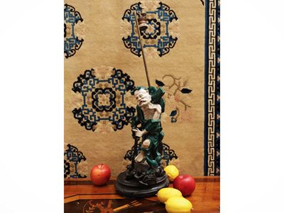 Figura in porcellana dipinta raffigurante Tieguai Li, lampada da tavolo, Cina, XX secolo
