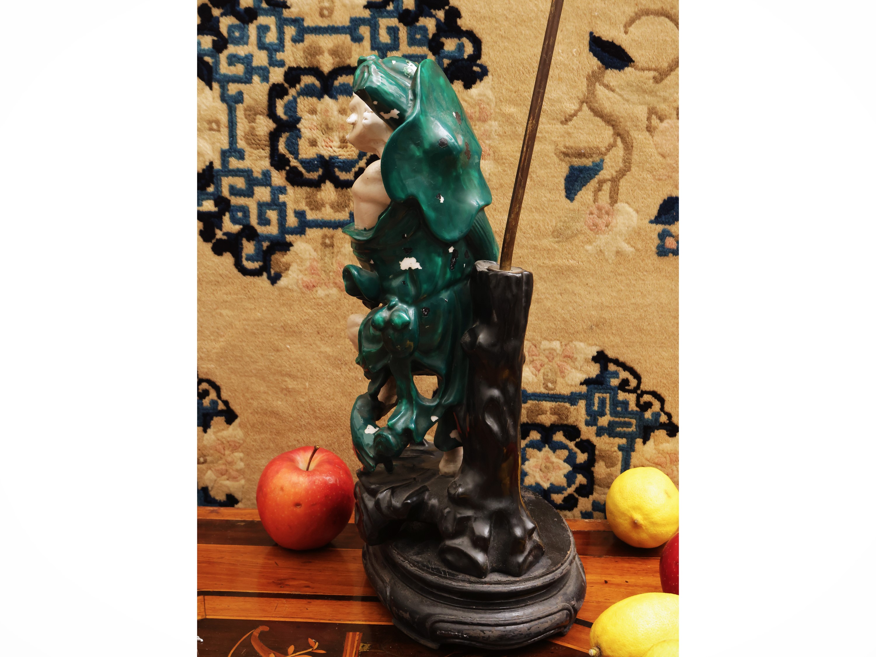 Figura in porcellana dipinta raffigurante Tieguai Li, lampada da tavolo, Cina, XX secolo