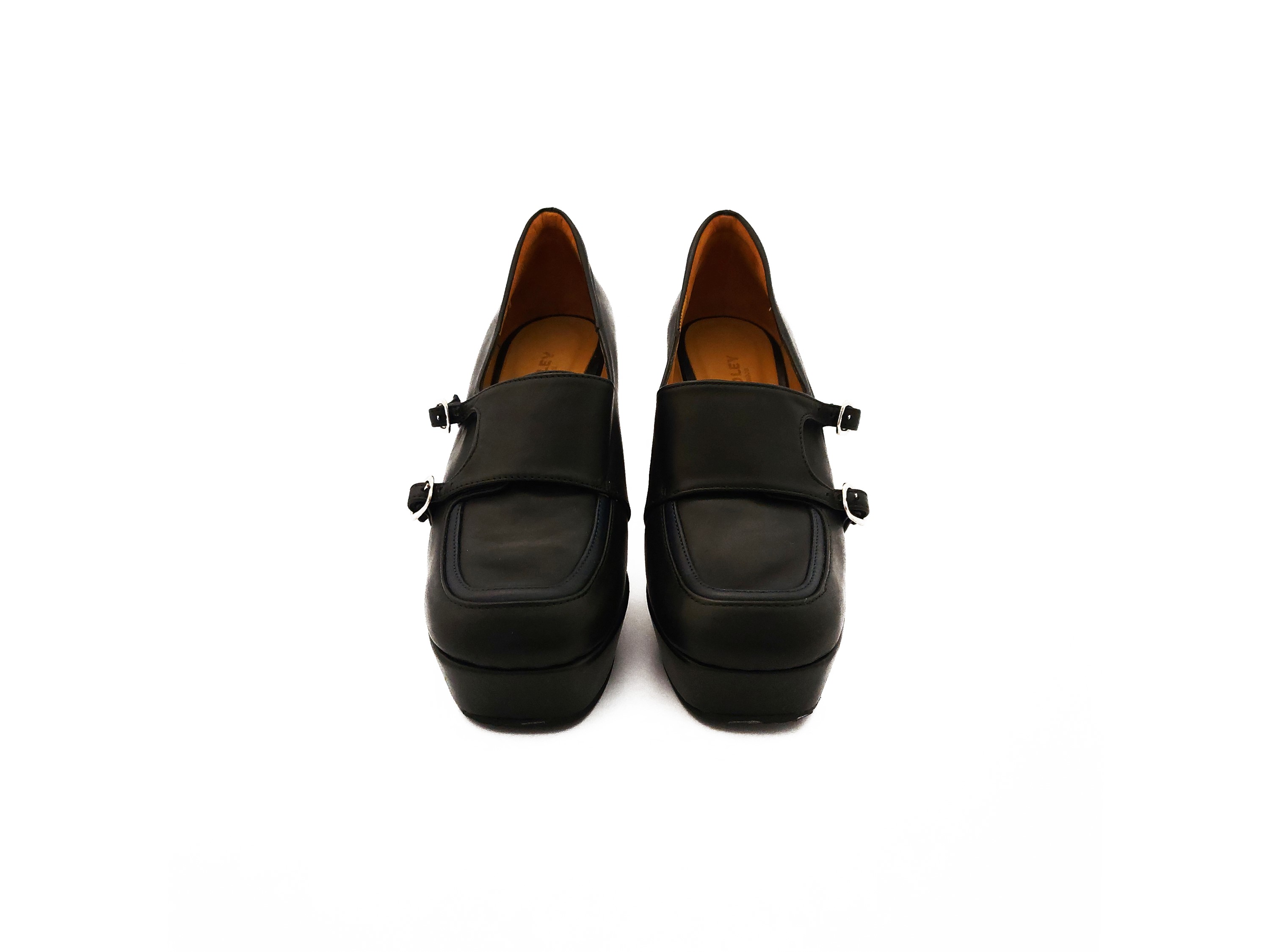 Mocassino con Plateau in Pelle Nere