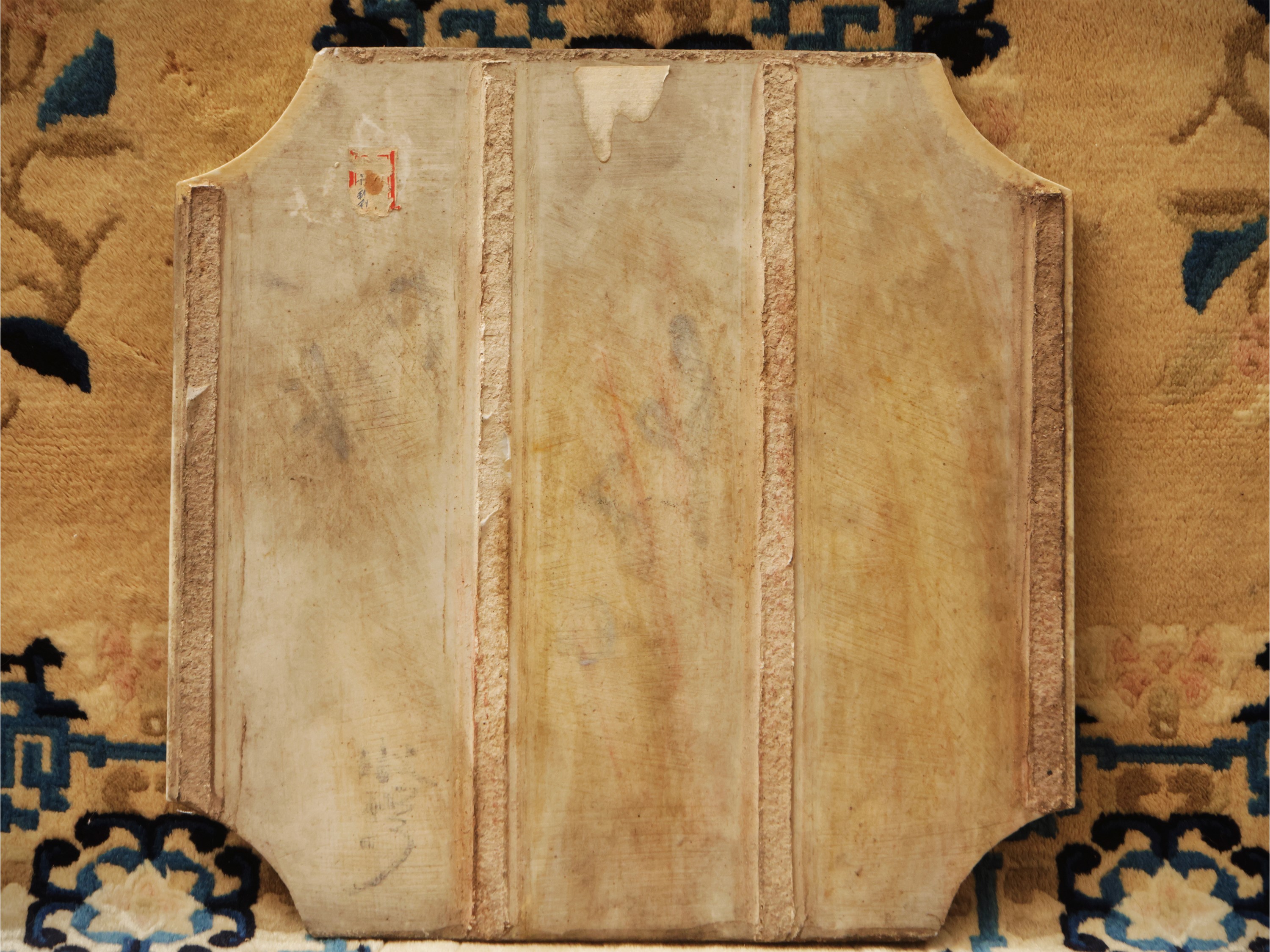 Pannello quadrangolare in porcellana bianco blu, Cina, dinastia Qing