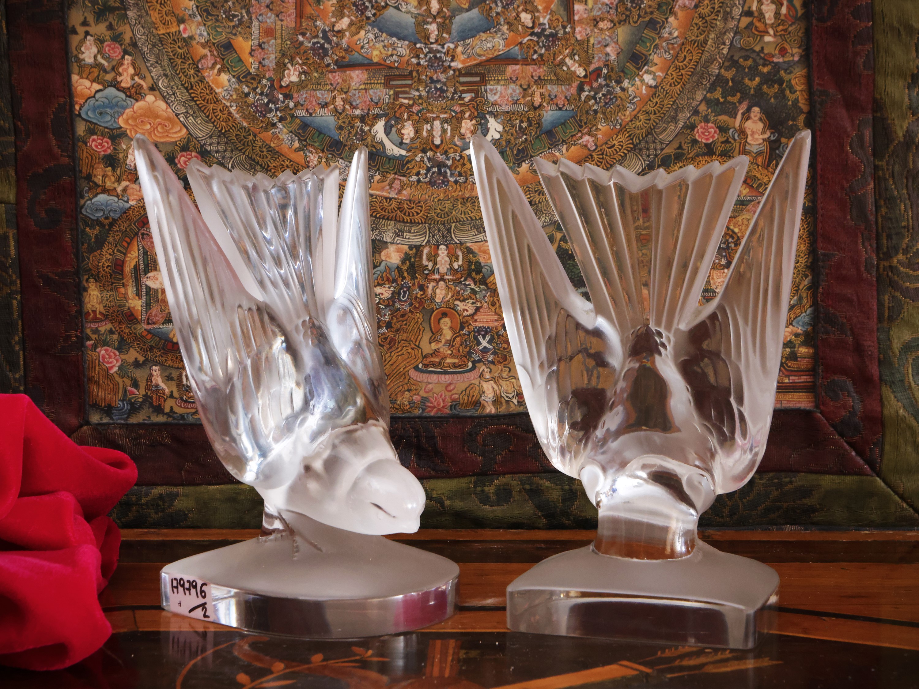 Coppia di Fermalibri in Cristallo, Lalique