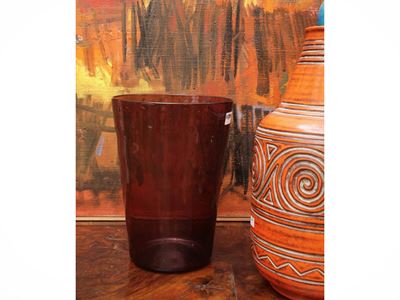 Vaso in Vetro Soffiato Color Melanzana