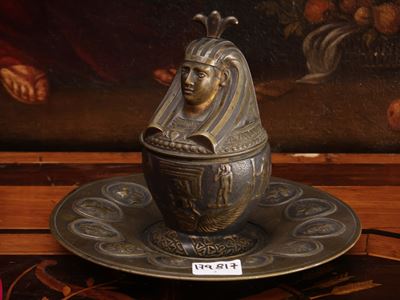 Calamaio in Bronzo Patinato in Stile Retour D'egypte