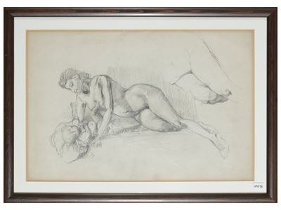 Maternità, matita su carta cm 30x44, XX secolo