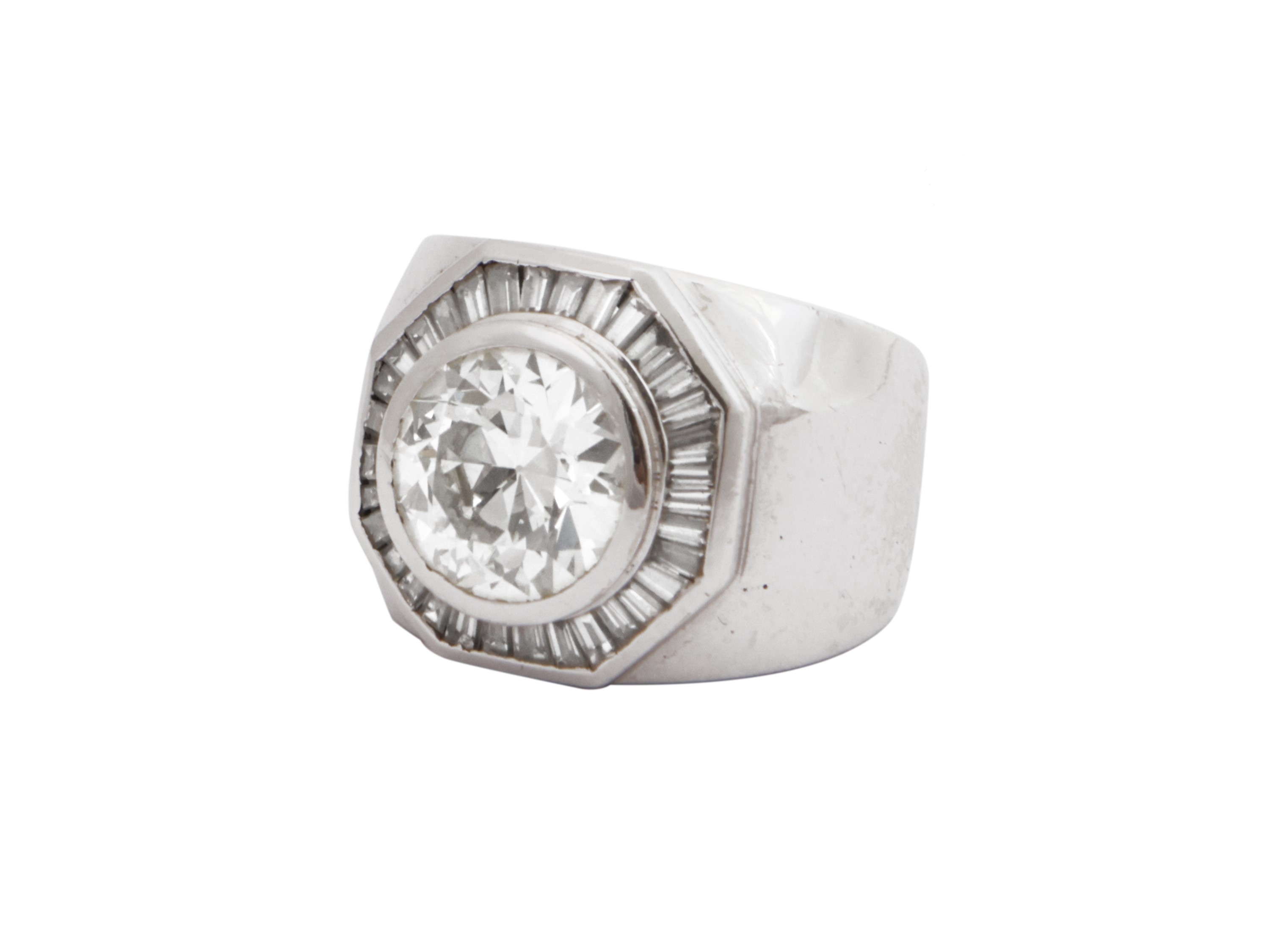 Anello Chevalier in oro bianco con diamanti