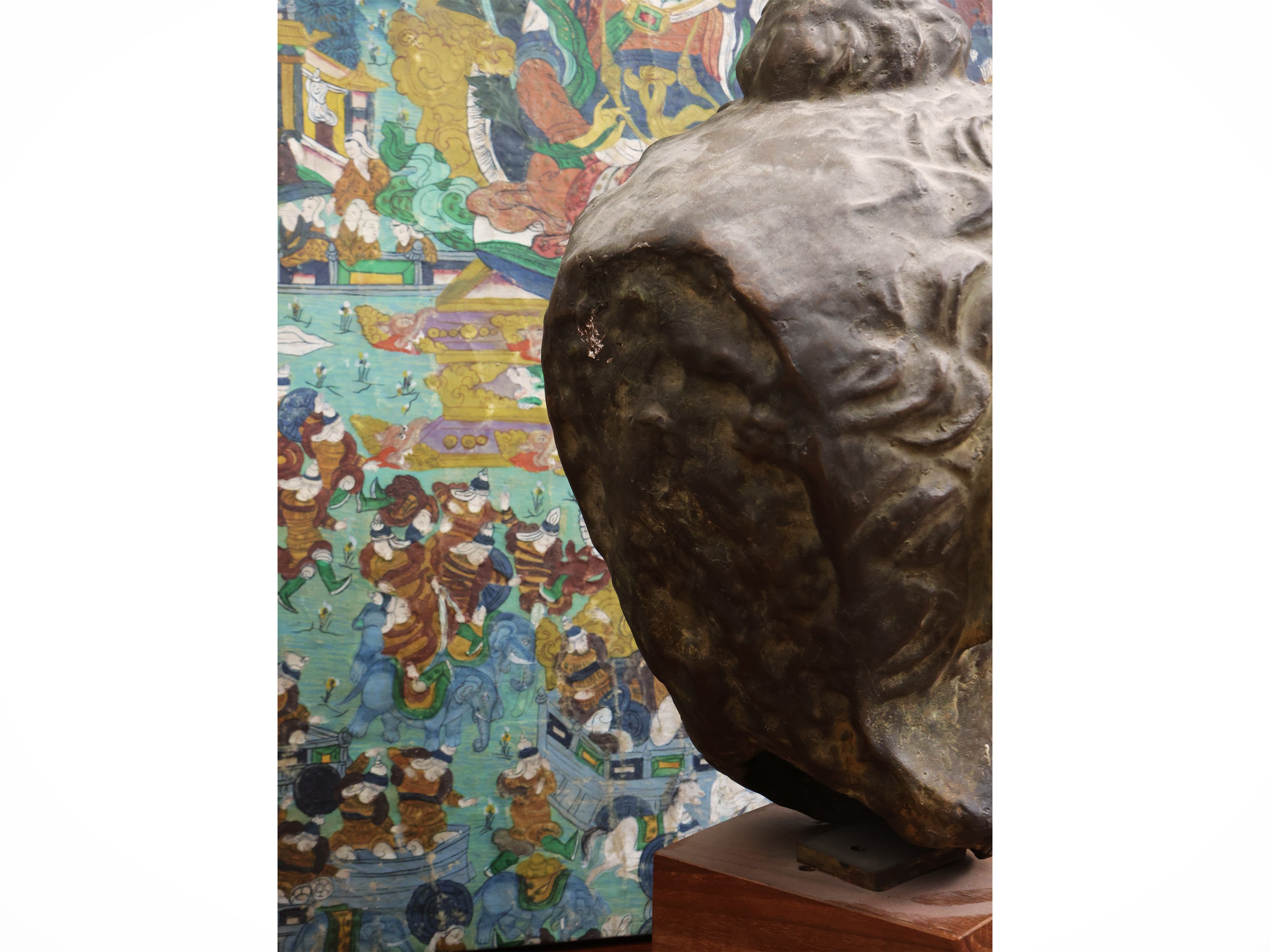 Testa in Bronzo Raffigurante Buddha