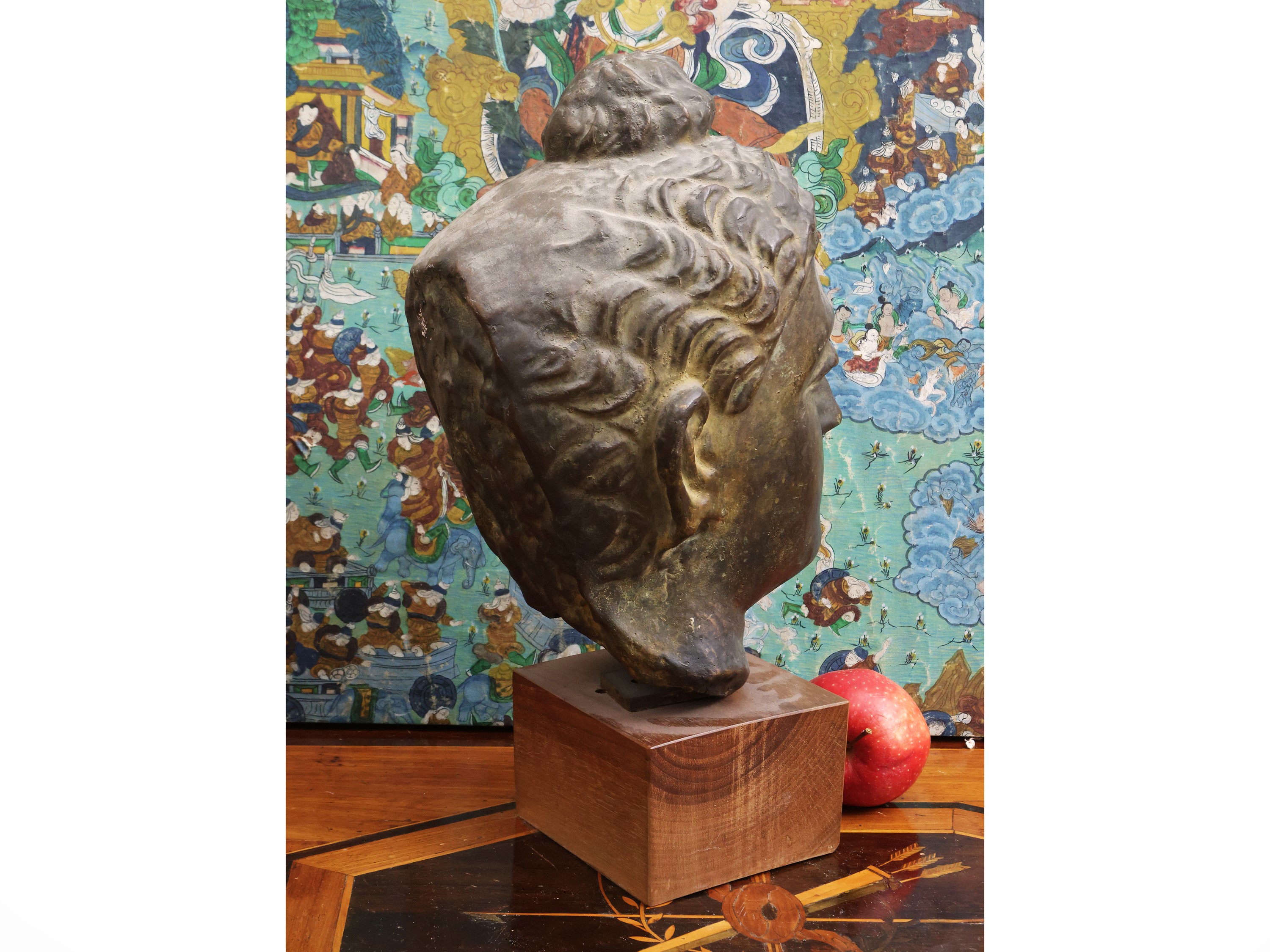 Testa in Bronzo Raffigurante Buddha