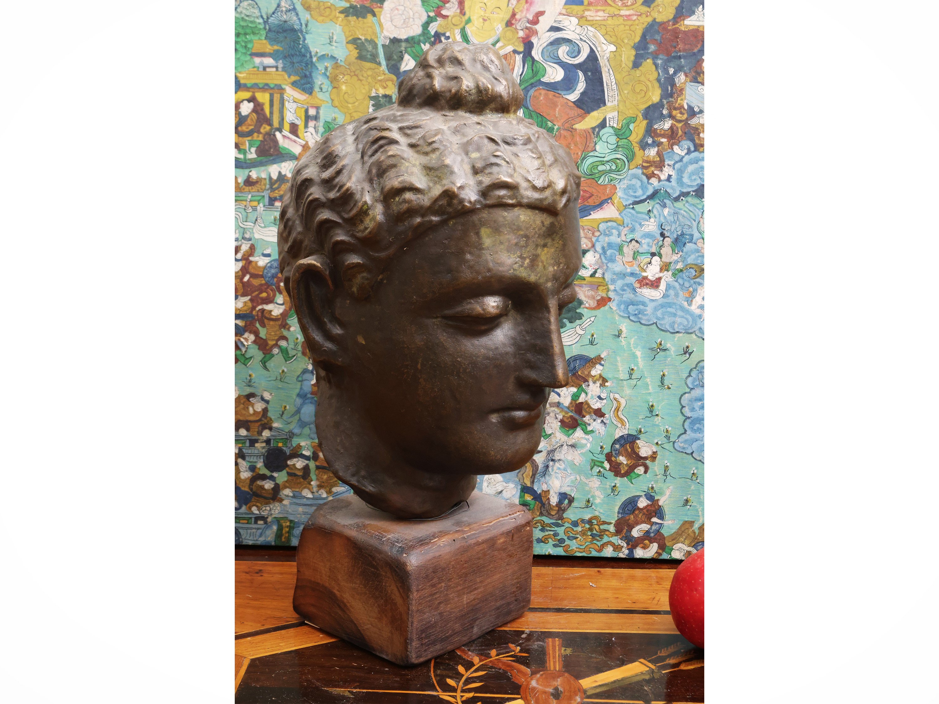 Testa in Bronzo Raffigurante Buddha