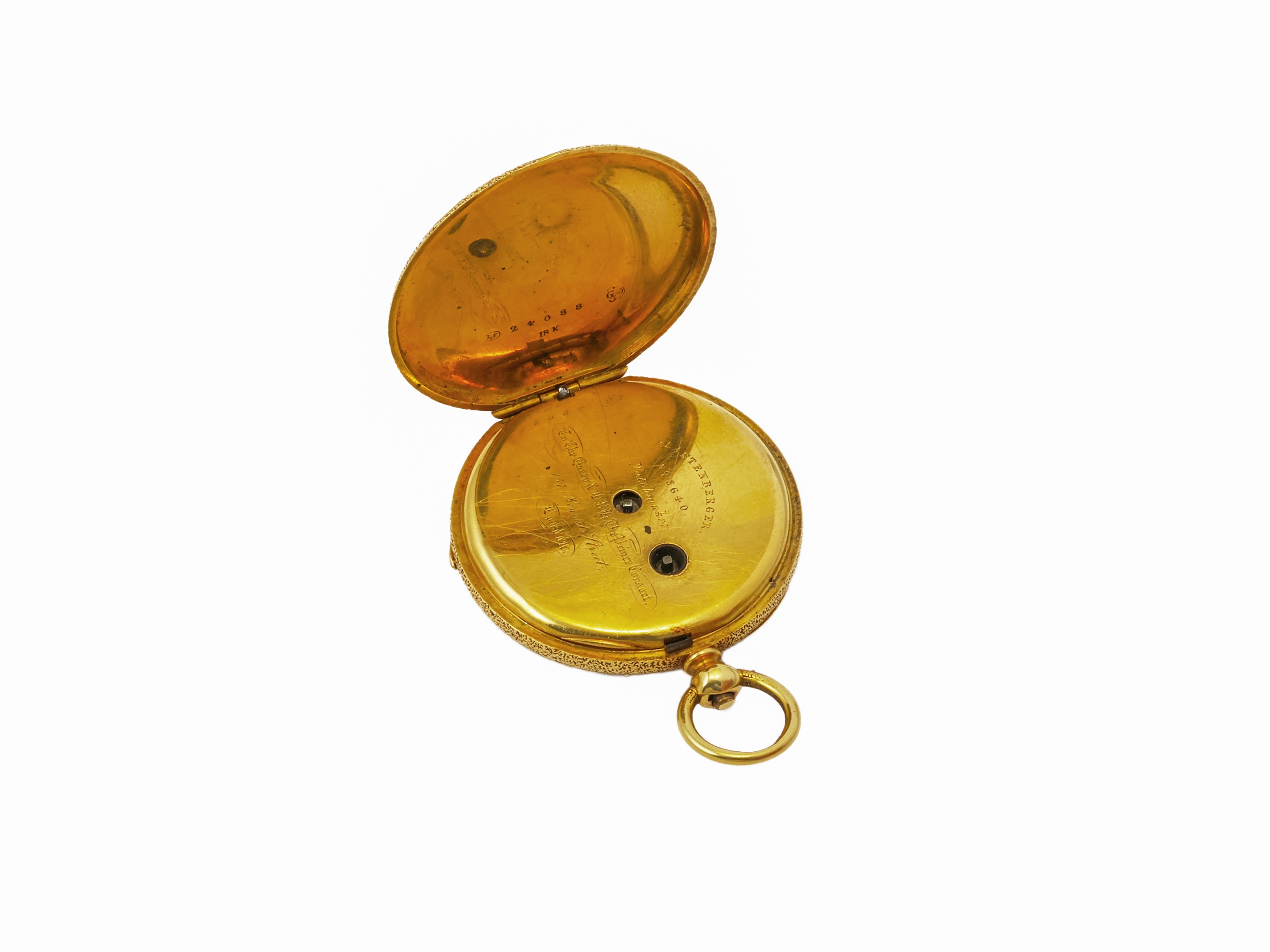 Klaftenberger, Orologio da taschino in oro giallo con movimento meccanico manuale