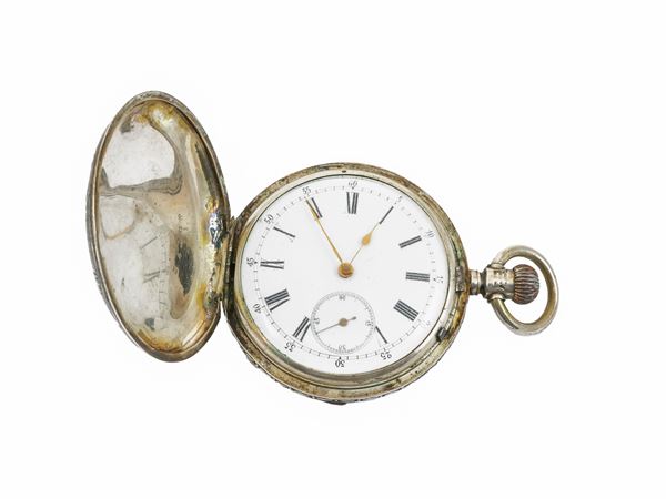 Orologio da tasca in argento e nickel