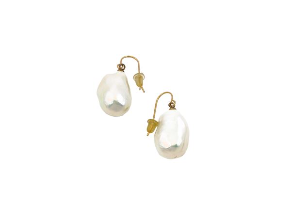 14 kt gold earrings with Australian pearls  - Auction Jewels and Watches - Maison Bibelot - Casa d'Aste Firenze - Milano